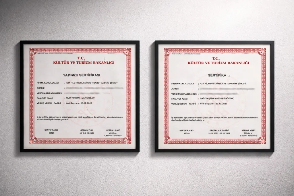 肉视频影视制作许可证书展示